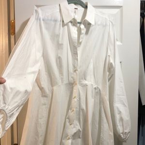 White button down shirt dress